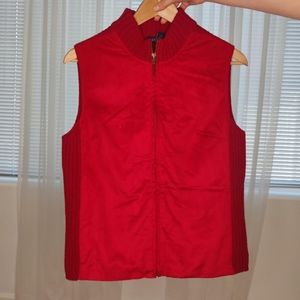 Karen Scott suede vest cardigan jacket coat